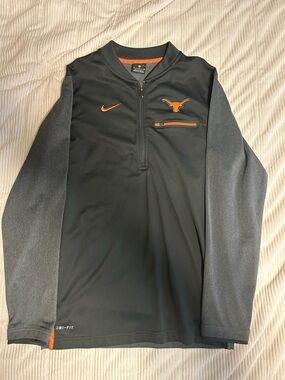 Nike S Texas Longhorns Drifit 1/4 Zip Pullover Charcoal